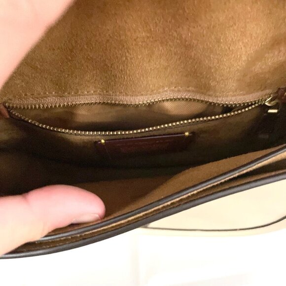 COACH Glovetanned Leather Beat Saddle Bag B4/Ivory One Size - Picture 14 of 15